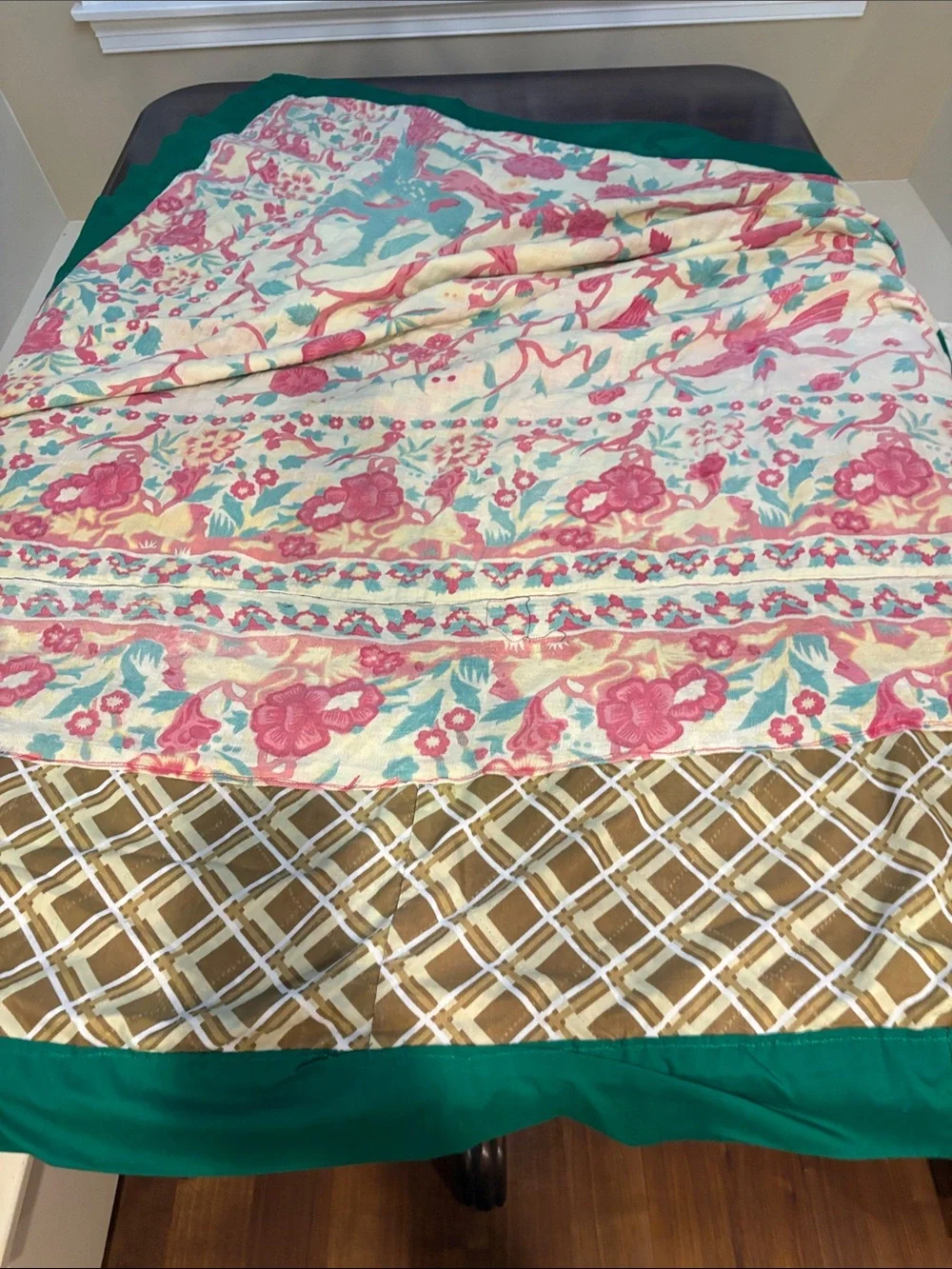Hand Crafted Multicolor Patchwork Quilt - Floral,Mickey mouse & Plaid Squares